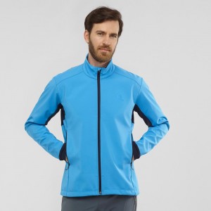 Salomon Agile Softshell Laufjacke Herren Blau | 54362-PARW