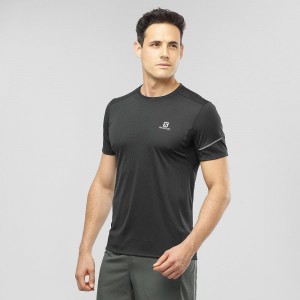 Salomon Agile Ss Tee M Oberteile Herren Schwarz | 75403-VUNH