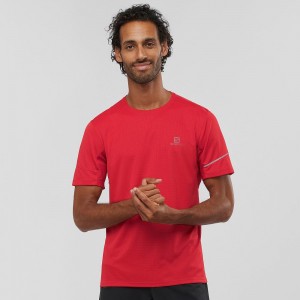 Salomon Agile Ss Tee M Oberteile Herren Rot | 27108-TSAH