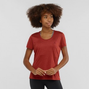 Salomon Agile T-shirts Damen Rot | 82401-PNDT