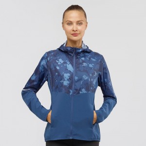 Salomon Agile Wind Laufjacke Damen Navy | 37412-HAEN