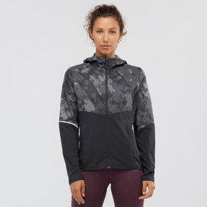 Salomon Agile Wind Laufjacke Damen Schwarz | 76193-GETD