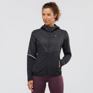 Salomon Agile Wind Laufjacke Damen Schwarz | 84931-ZWTD