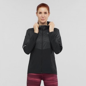 Salomon Agile Wind Laufjacke Damen Schwarz | 32481-HWQA