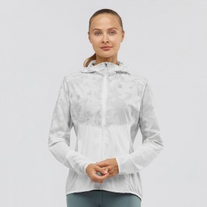 Salomon Agile Wind Laufjacke Damen Weiß | 90523-DIBO