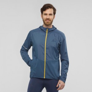 Salomon Agile Wind Laufjacke Herren Navy | 20319-ZVSF