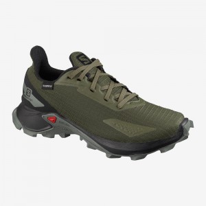 Salomon Alphacross Blast Climasalomon Wasserdichte Trailrunning Schuhe Kinder Grün | 25307-OGKP