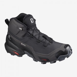 Salomon Cross Hike Mid Gore-Tex Wanderstiefel Damen Schwarz | 19683-QEXC