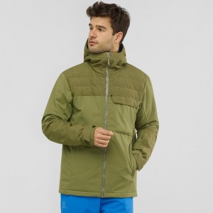 Salomon Deepsteep Jacket M Skijacken Herren Grün | 93048-DJUY