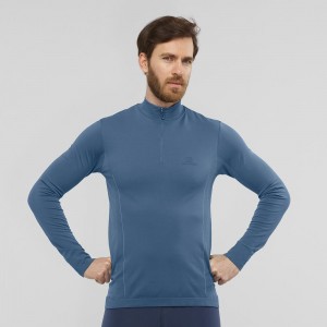 Salomon Essential Seamless Laufjacke Herren Navy | 15302-DZAY