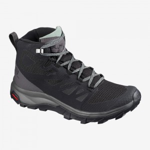 Salomon Outline Mid Gore-Tex Wanderstiefel Damen Schwarz | 54276-CSHQ