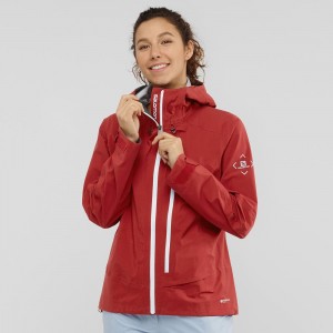 Salomon Outpeak 3L Light Jacket W Skijacken Damen Rot | 94012-TFPG