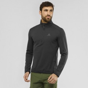 Salomon Outrack Half Zip Mid M Skijacken Herren Schwarz | 89670-DGSH