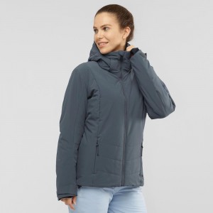 Salomon Prevail Jacket W Skijacken Damen Gray | 84563-MDLZ