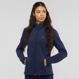 Salomon Radiant Full Zip Mittelschicht W Skijacken Damen Navy | 71362-NUPF