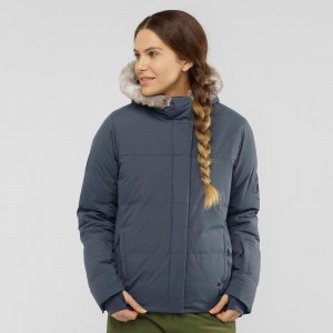 Salomon Snuggly Warm Jacket W Skijacken Damen Gray | 56784-FVKZ