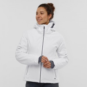 Salomon The Brilliant Jacket W Skijacken Damen Weiß | 02391-GIYV