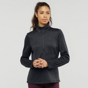 Salomon Transition Half Zip W Skijacken Damen Schwarz | 86721-LSAN