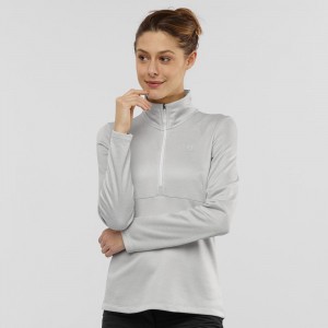 Salomon Transition Half Zip W Skijacken Damen Weiß | 93260-RBPQ