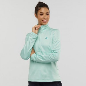 Salomon Transition Half Zip W Skijacken Damen Grün | 72865-HWCT