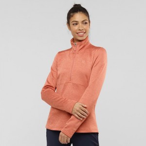 Salomon Transition Half Zip W Skijacken Damen Orange | 04861-EGFC