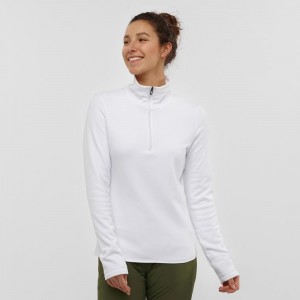 Salomon Warm Ambition Half Zip W Skijacken Damen Weiß | 27094-FXHR