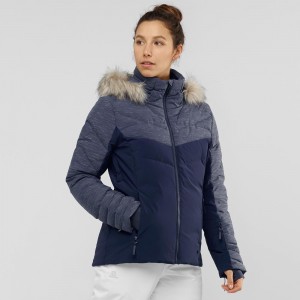 Salomon Warm Ambition Jacket W Skijacken Damen Navy | 19236-JPWY