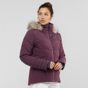 Salomon Warm Ambition Jacket W Skijacken Damen Lila | 04653-TOWI