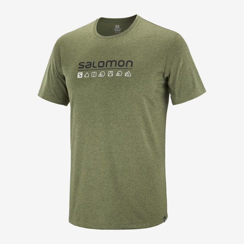 Salomon Agile Graphic Tee M Oberteile Herren Grün | 04726-COMP