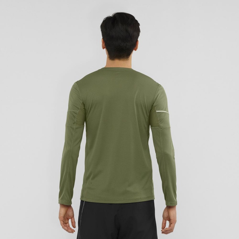 Salomon Agile Ls Tee M Oberteile Herren Grün | 03682-OSCQ