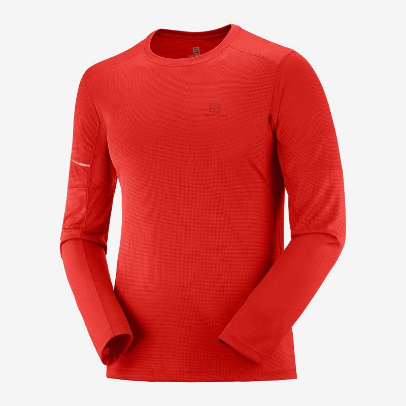 Salomon Agile Ls Tee M Oberteile Herren Rot | 20867-HQCI