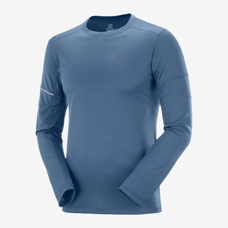 Salomon Agile Ls Tee M Oberteile Herren Navy | 26489-BFAS