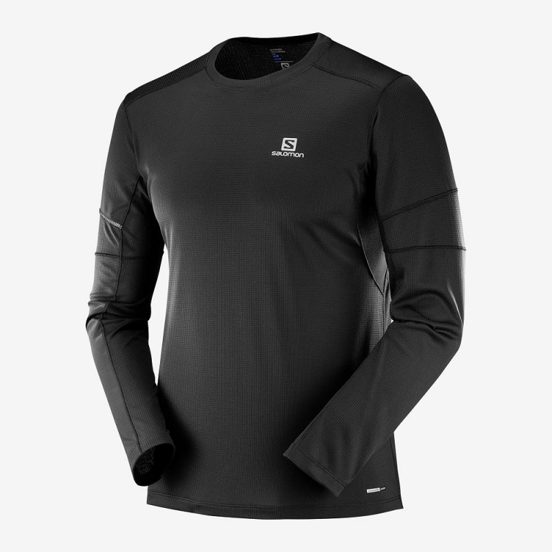 Salomon Agile Ls Tee M Oberteile Herren Schwarz | 32481-ZXDJ