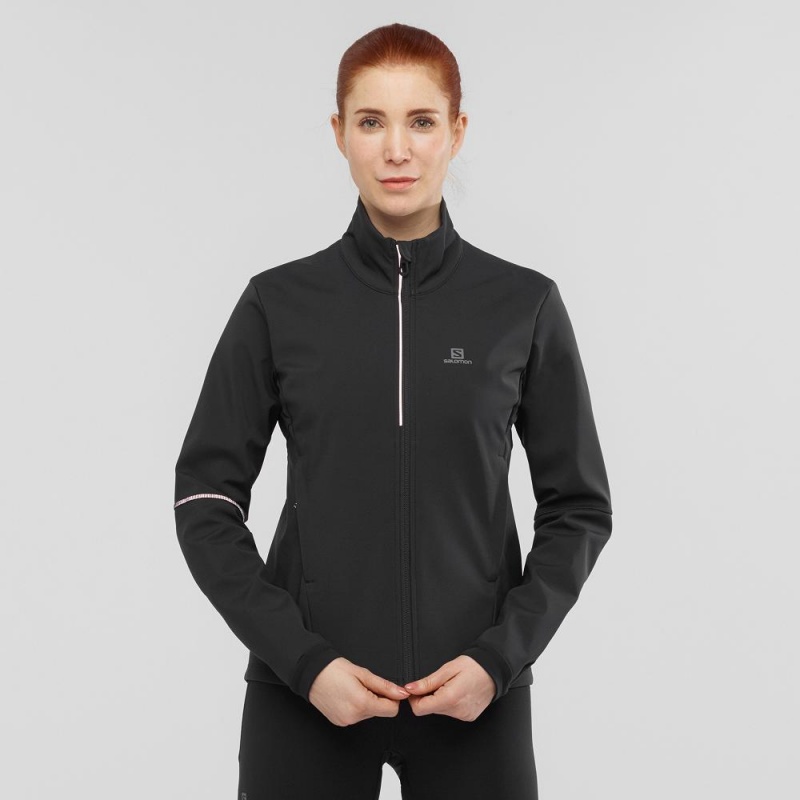 Salomon Agile Softshell Jacke Damen Schwarz | 49608-VQKP