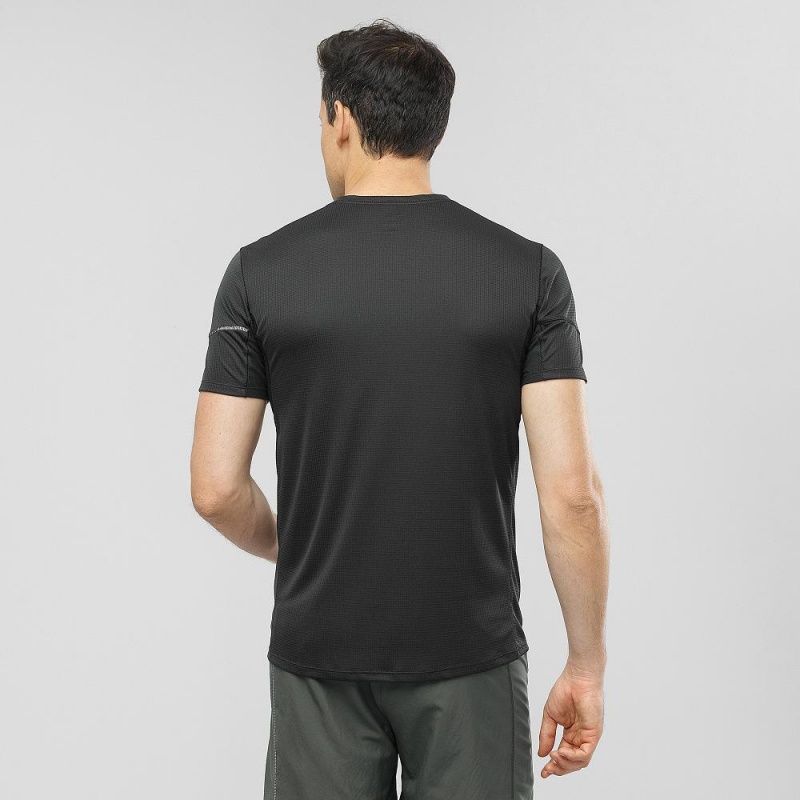 Salomon Agile Ss Tee M Oberteile Herren Schwarz | 75403-VUNH