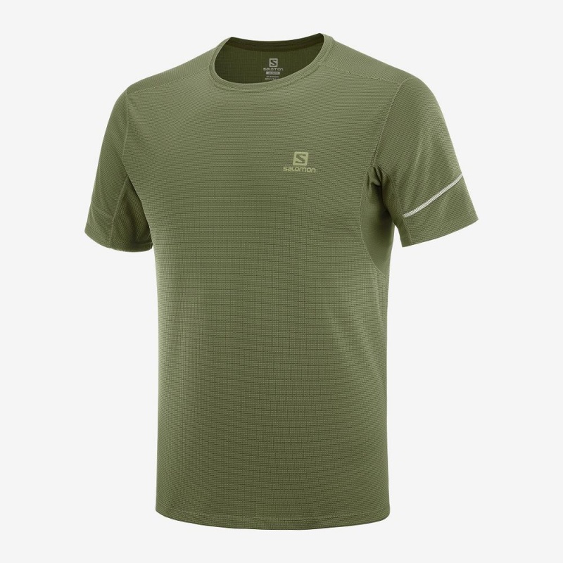 Salomon Agile Ss Tee M Oberteile Herren Grün | 42791-FNAC