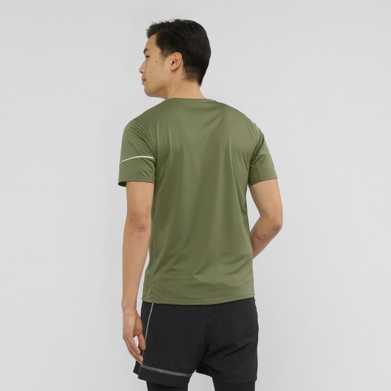 Salomon Agile Ss Tee M Oberteile Herren Grün | 42791-FNAC