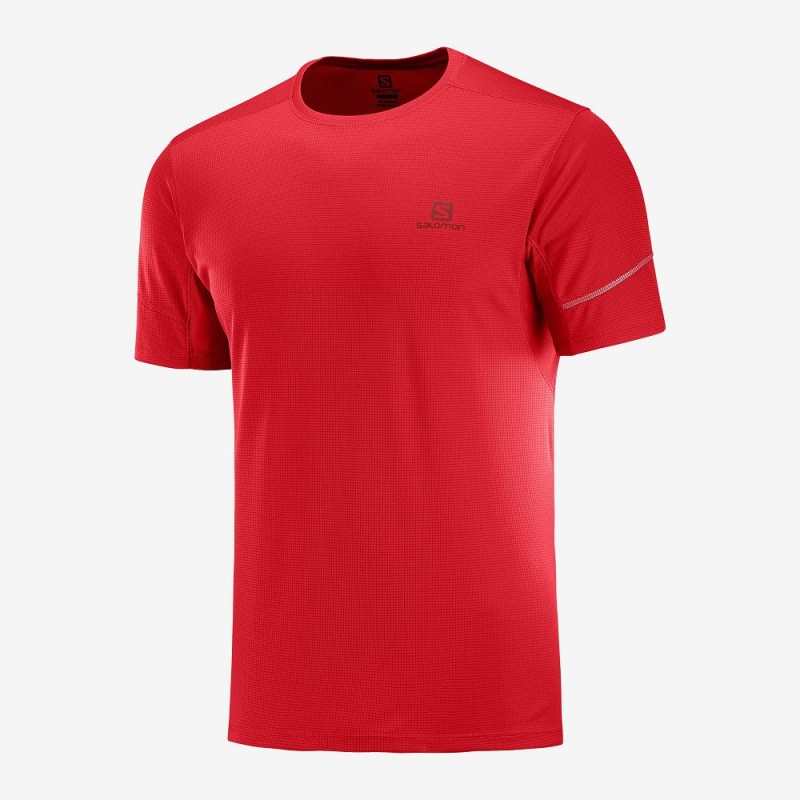 Salomon Agile Ss Tee M Oberteile Herren Rot | 27108-TSAH