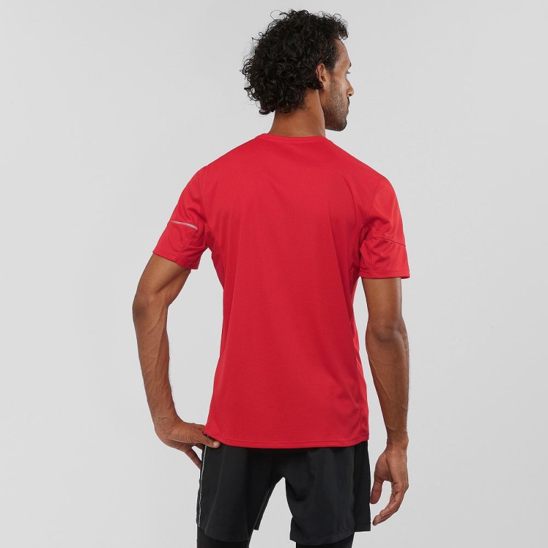 Salomon Agile Ss Tee M Oberteile Herren Rot | 27108-TSAH