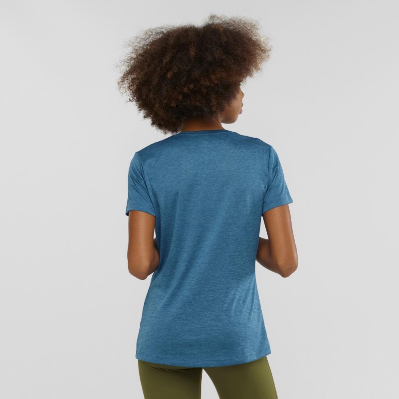 Salomon Agile T-shirts Damen Blau | 91652-ZAJX