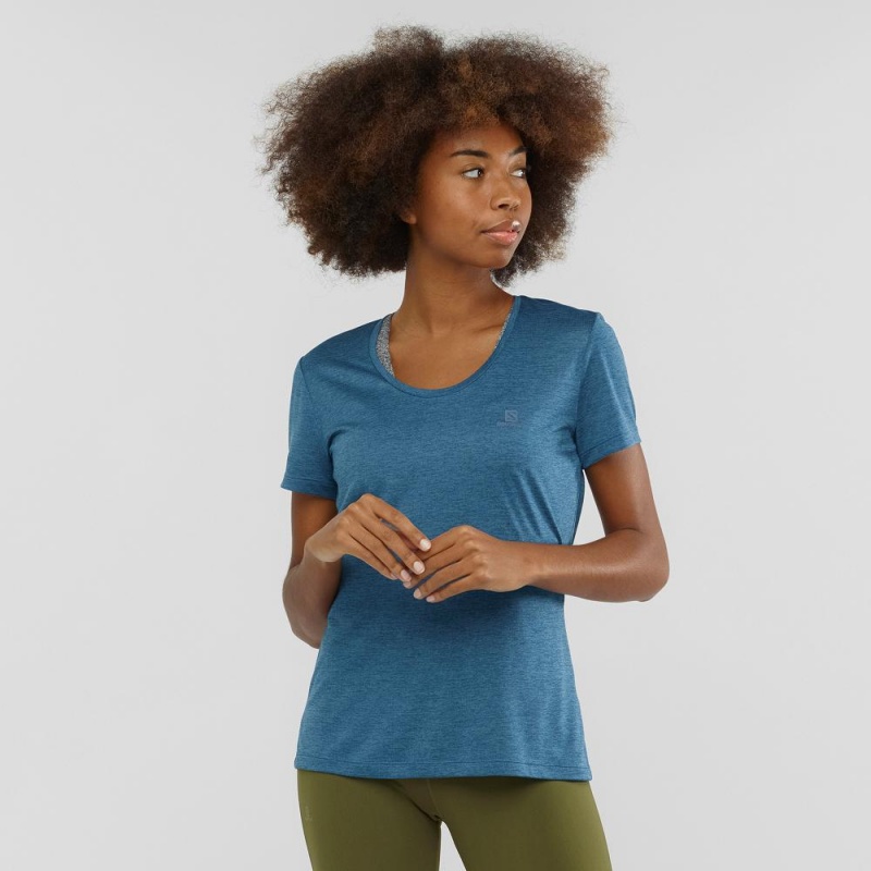 Salomon Agile T-shirts Damen Blau | 91652-ZAJX