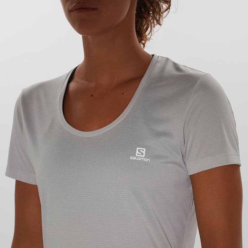 Salomon Agile T-shirts Damen Gray | 97284-ZKPM