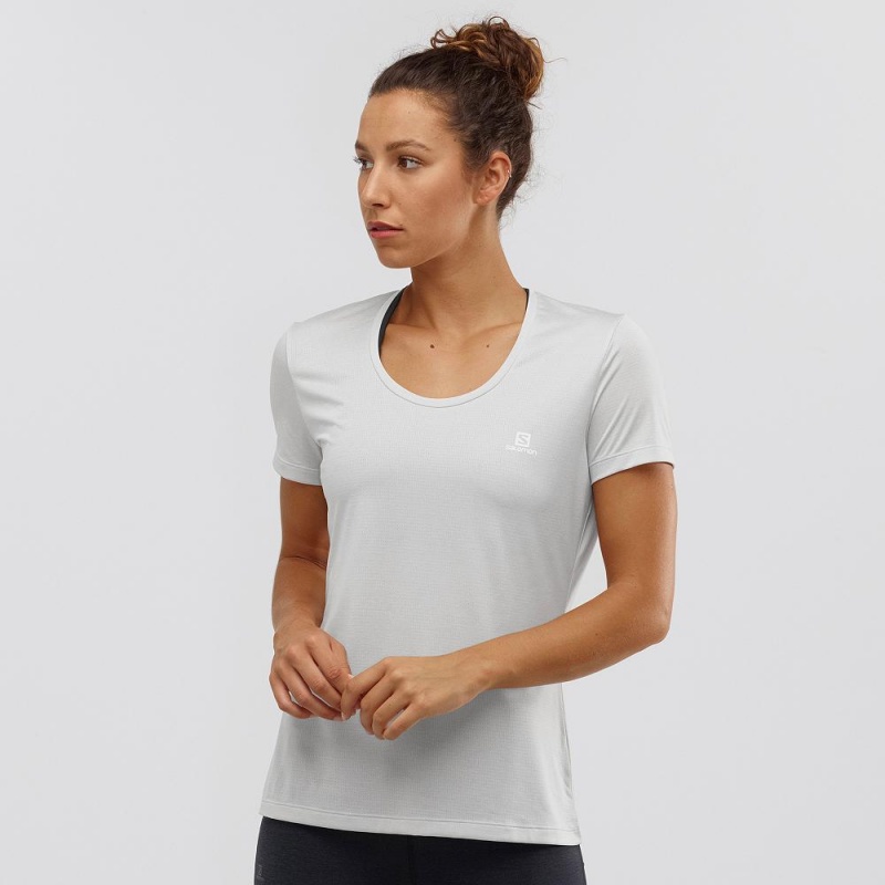 Salomon Agile T-shirts Damen Gray | 97284-ZKPM