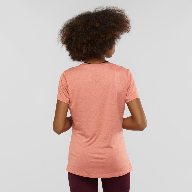 Salomon Agile T-shirts Damen Orange | 72685-IZWT