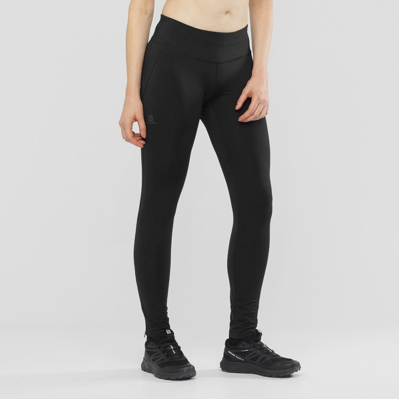 Salomon Agile Warm Tight W Strumpfhose Damen Schwarz | 49107-CKSO