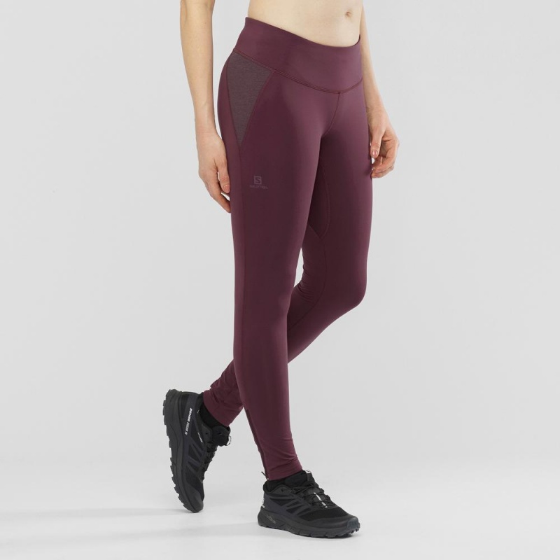 Salomon Agile Warm Tight W Strumpfhose Damen Lila | 74513-RDHG