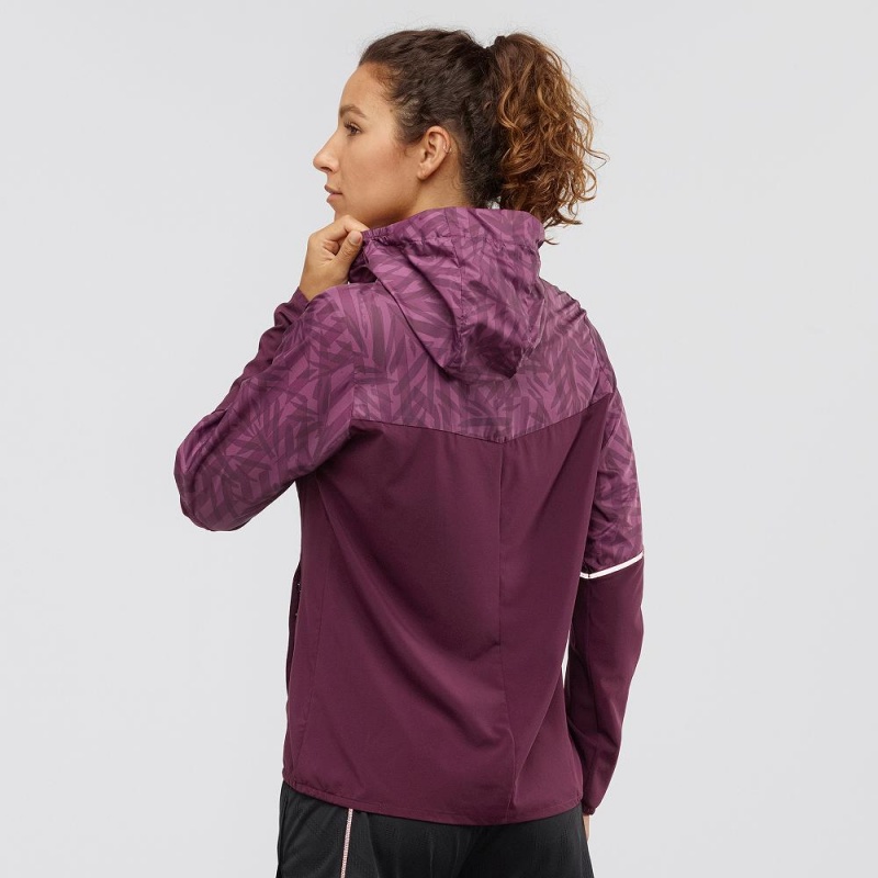 Salomon Agile Wind Laufjacke Damen Lila | 25190-OXVY