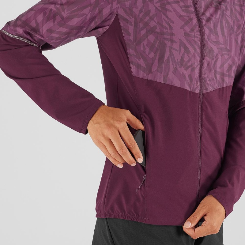 Salomon Agile Wind Laufjacke Damen Lila | 25190-OXVY