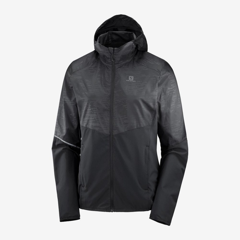 Salomon Agile Wind Laufjacke Damen Schwarz | 84931-ZWTD