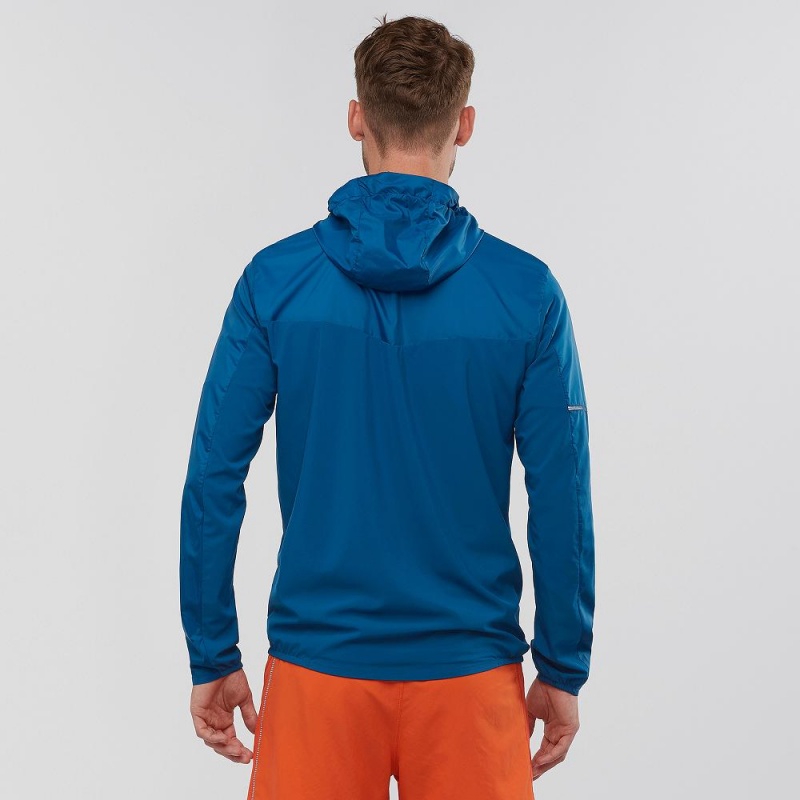 Salomon Agile Wind Laufjacke Herren Blau | 28305-JUIS